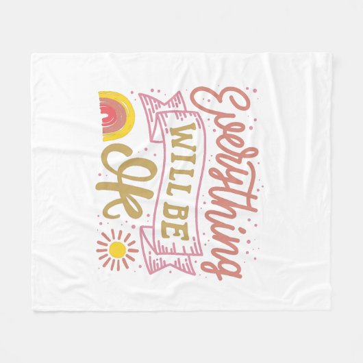 alles wird in Ordnung sein Fleecedecke (Vorderseite (Horizontal))