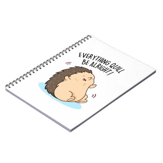 Alles wird in Ordnung sein lustiger Igel Puff Notizblock (Linke Seite)