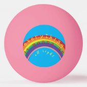 "Alles wird in Ordnung sein" Pink Tischtennisball (Rückseite)