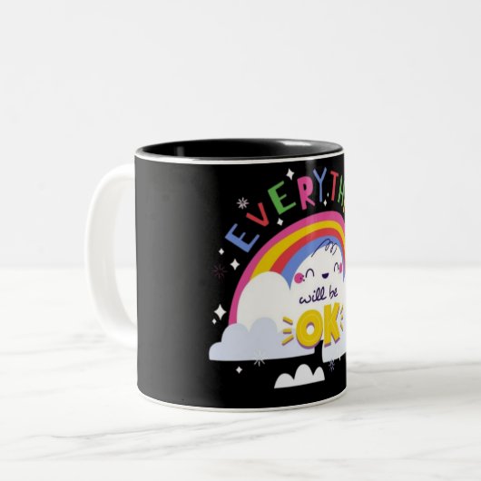 Alles wird in Ordnung sein" Rainbow Letting Tasse (Vorderseite Links)