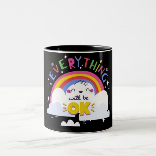 Alles wird in Ordnung sein" Rainbow Letting Tasse (Mittel)
