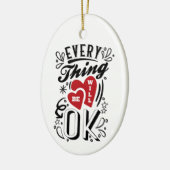 Alles wird in Ordnung sein - Zitate für Lieben Keramik Ornament (Links)