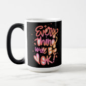 Alles wird in Ordnung Typografie Kaffee Tasse (Links)