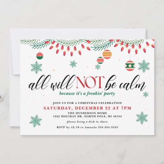 Alles wird kein ruhiges sonniges Weihnachtsfest se Einladung (Vorderseite)