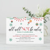 Alles wird kein ruhiges sonniges Weihnachtsfest se Einladung (Stehend Vorderseite)