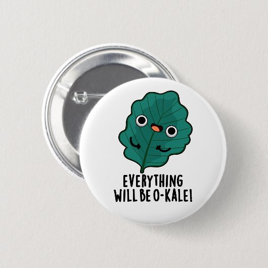 Alles wird O-kale Funny Veggie Pun Button (Vorne & Hinten)