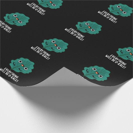 Alles wird O-kale Funny Veggie Pun Dark BG Geschenkpapier (Ecke)