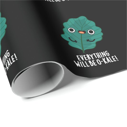 Alles wird O-kale Funny Veggie Pun Dark BG Geschenkpapier (Rolleneckpunkt)