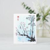 Alles wird OK Bamboo und Plum Postcard sein Postkarte (Stehend Vorderseite)