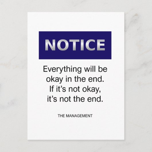 Alles wird okay merken lustig postkarte (Vorderseite)