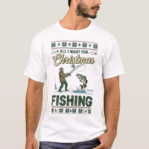 Alles wollen Weihnachten ist Angelschnur Fischer F T-Shirt