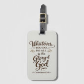 Alles zur Ehre Gottes Schrift Gepäckanhänger (Vorderseite Vertikal)