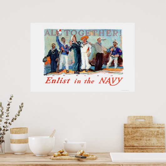 Alles zusammen! Teilnahme an der Marine (US02280B) Poster (Küche)
