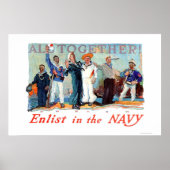 Alles zusammen! Teilnahme an der Marine (US02280B) Poster (Vorne)