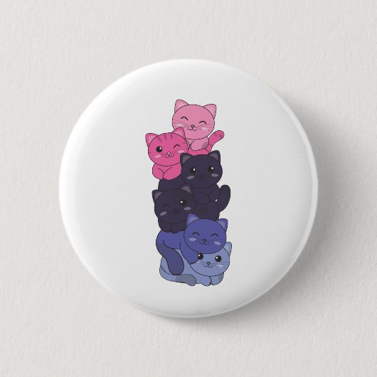Allesexuelle Flaggenkatze Pride Lgbtq Niedliche Ka Button (Vorderseite)