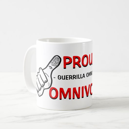 Allesfresser-Motto Kaffeetasse (Vorderseite Links)