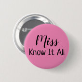 Alleswisserin Namensschild Button (Vorne & Hinten)