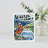 Allevard les Bains France Vintage Poster 1894 Postkarte (Stehend Vorderseite)