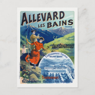 Allevard les Bains France Vintage Poster 1894 Postkarte