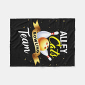 Alley Cat Bowling Shirt Funny Bowler Bowling Fleecedecke (Vorderseite (Horizontal))