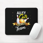 Alley Cat Bowling Shirt Funny Bowler Bowling Mousepad (Mit Mouse)