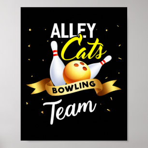 Alley Cat Bowling Shirt Funny Bowler Bowling Poster