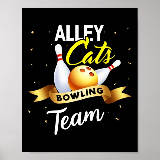Alley Cat Bowling Shirt Funny Bowler Bowling Poster (Vorne)