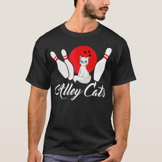 Alley Cat Funny Bowler Bowling (2) T-Shirt (Vorderseite)