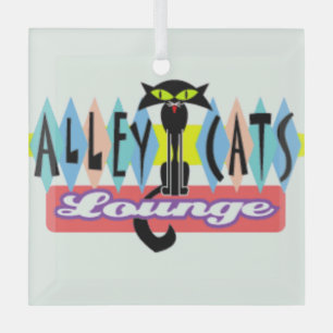 "Alley Cat Lounge" Ornament Aus Glas