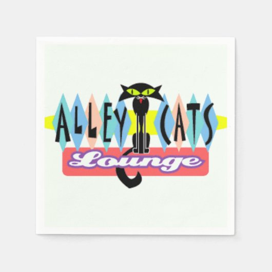 "Alley Cat Lounge" Serviette (Vorderseite)