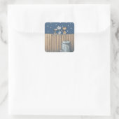 Alley Cats auf einem Zaun Square Sticker (Tasche)