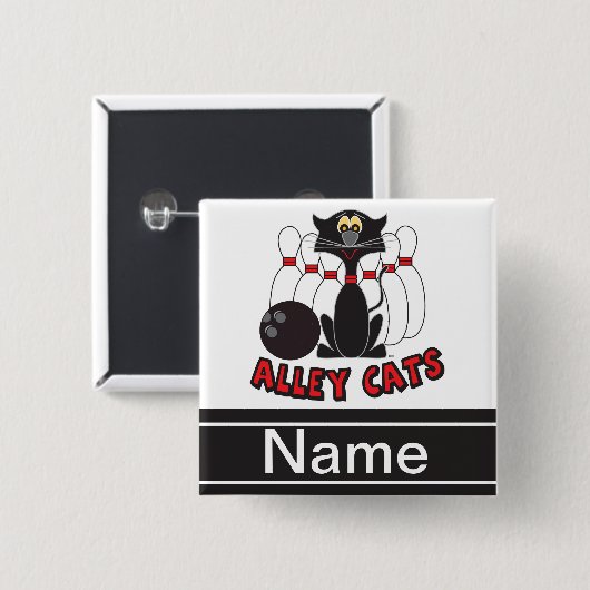 Alley Cats Bowling Button | Personalisieren (Vorne & Hinten)
