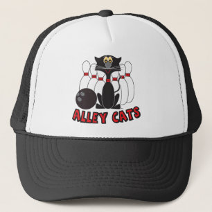 Alley Cats Bowling Button Spaß Truckerkappe