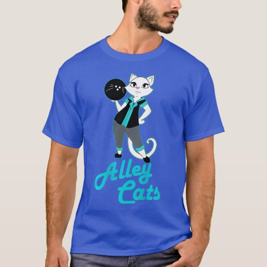 Alley Cats Bowling Team Ladys Backside Print T-Shirt (Vorderseite)