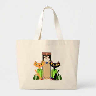 Alley Cats Niedlich Bowling Retro Fun Cartoon Jumbo Stoffbeutel