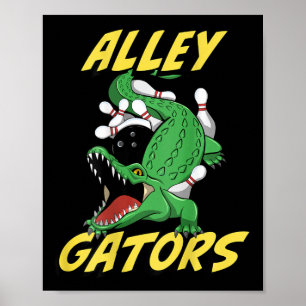 Alley Gators Bowling Team Bokside Print Alligator Poster