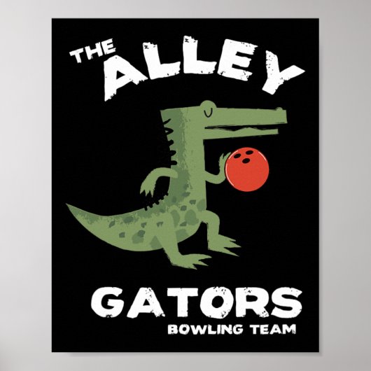 Alley Gators Bowling Team Design Poster (Vorne)