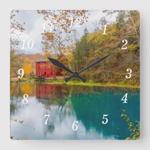 Alley Roller Mill and Spring Wall Clock Quadratische Wanduhr