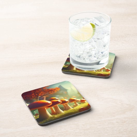 Alley von niedlichen Pilzen farbenfrohe magische L Getränkeuntersetzer (Rechte Seite)