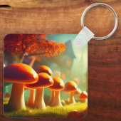 Alley von niedlichen Pilzen farbenfrohe magische L Schlüsselanhänger (Rückseite)