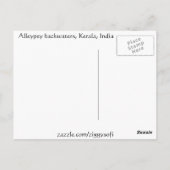 Alleypey Stauwasser, Indien Postkarte (Rückseite)
