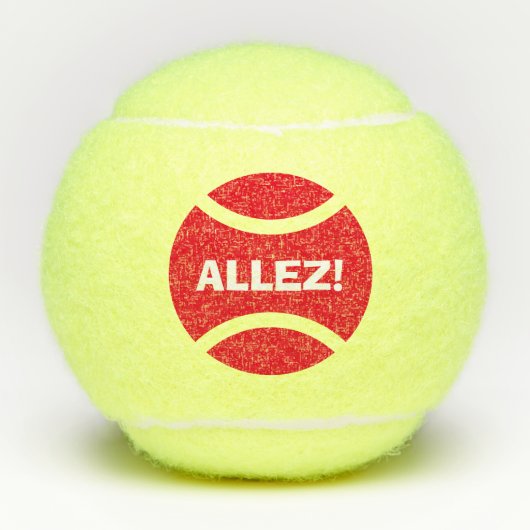 Allez! Geschenkidee für personalisierte Tennisbäll Tennisbälle (Vorderseite)