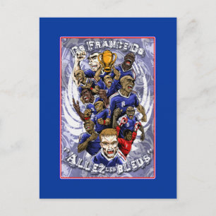 Allez Les Bleus Frankreich Fußball-Champions Schen Postkarte