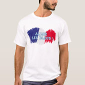 "Allez les Bleus", französischer Fußballspieler T-Shirt (Vorderseite)
