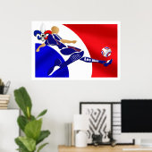 Allez Les Bleus French Football Volley-Geschenke Poster (Heimbüro)