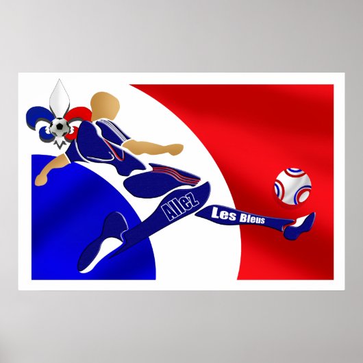 Allez Les Bleus French Football Volley-Geschenke Poster (Vorne)