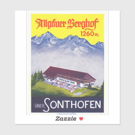 Allgäuer Berghof Aufkleber (Blatt)