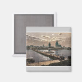 Allgemeine Ansicht, bei Mondlicht, Köln, der Rhein Magnet (Vorderseite/Rückseite)
