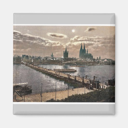 Allgemeine Ansicht, bei Mondlicht, Köln, der Rhein Magnet (Vorne)