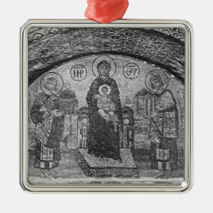 Allgemeine Ansicht der Vestibülplatte Silbernes Ornament